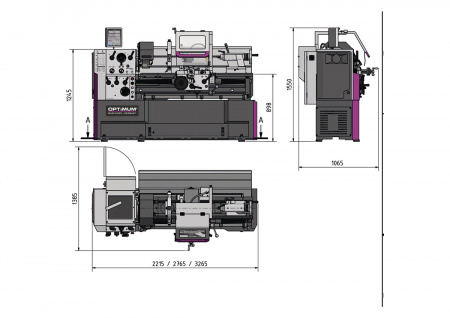 Станок токарно-винторезный OPTIturn TH4610D (аналог 1к62, 16к20)